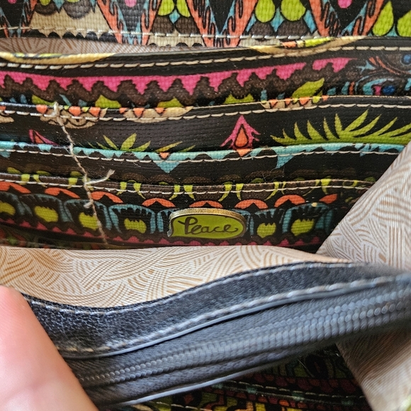 Sakroots Neon Golden Elephant Zip Around Indie Multicolor Boho Wallet - Picture 6 of 6